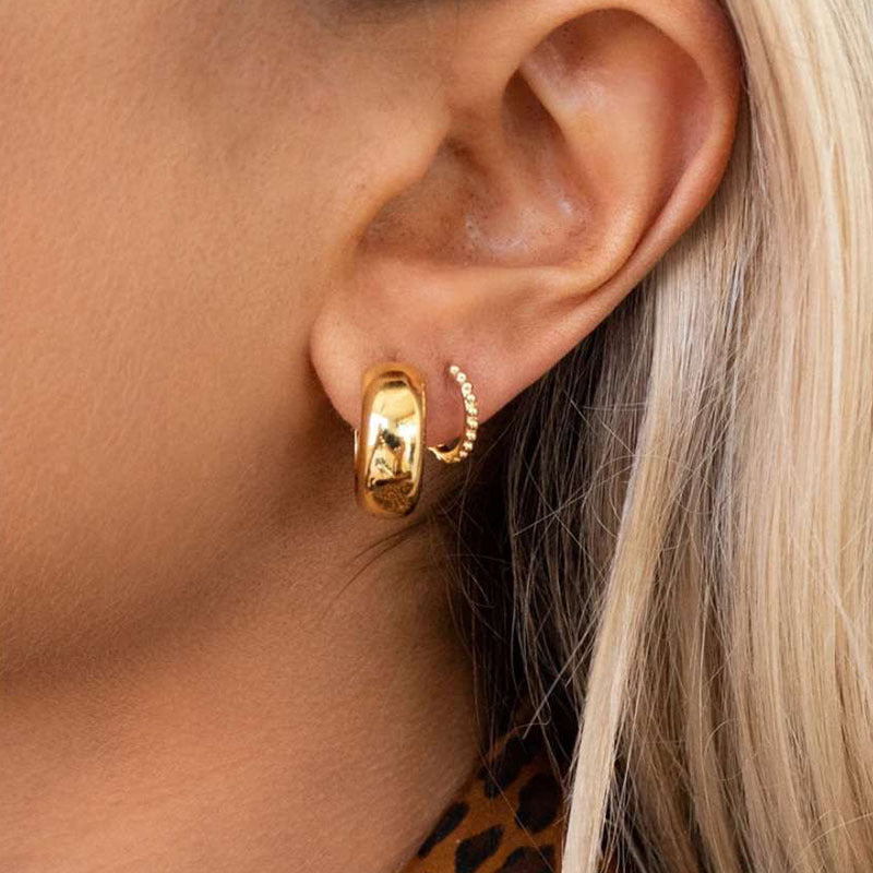 Golden stainless steel earring earrings