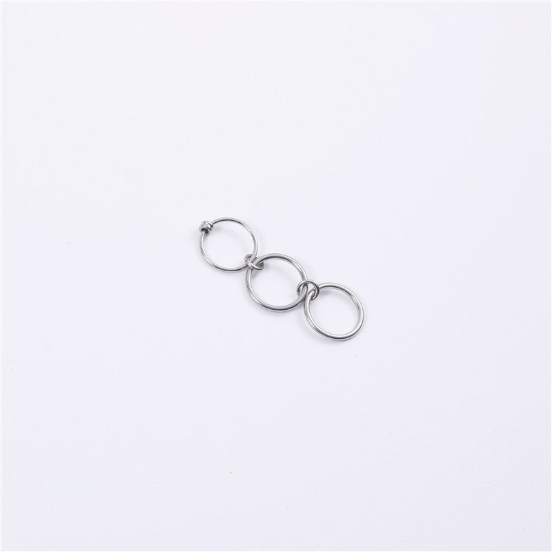 Silver three-finger ring
