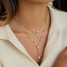 Load image into Gallery viewer, Stainless steel 18k gold rhinestone necklace collarbone chain