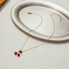 Load image into Gallery viewer, Stainless steel red cherry pendant necklace