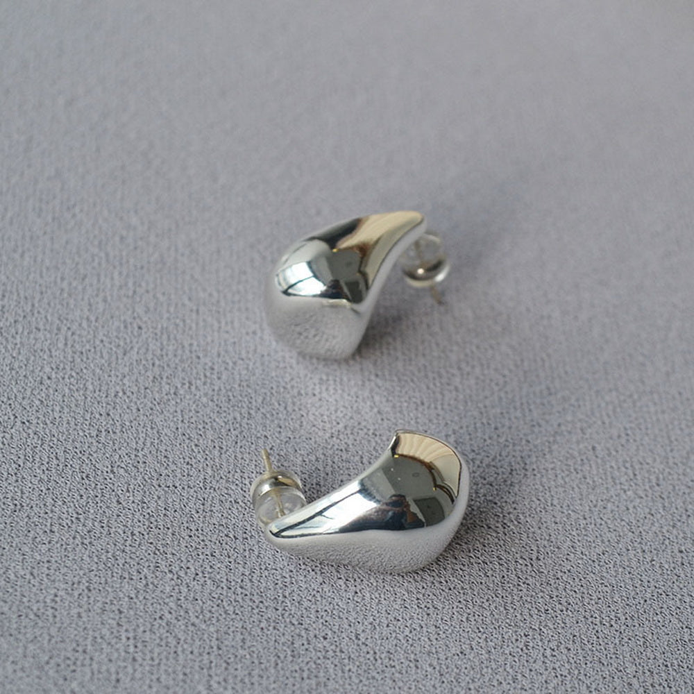 Brass gold-plated 925 silver needle irregular teardrop earrings