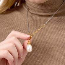 Load image into Gallery viewer, Stainless steel pearl pendant necklace
