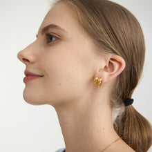 Load image into Gallery viewer, 18K gold stainless steel bean ear studs