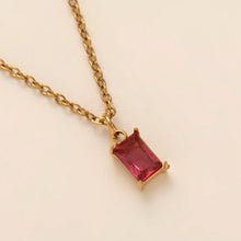 Load image into Gallery viewer, 18K gold stainless steel December birthstone colorful Zircon necklace