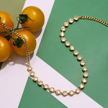 Load image into Gallery viewer, 18K stainless steel zircon chain necklace