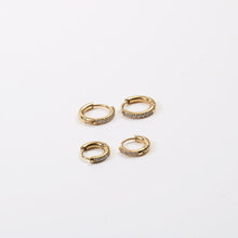 Load image into Gallery viewer, Hoop Mini Diamond Stainless steel Gold earrings