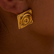 Load image into Gallery viewer, Stainless steel stud earrings, 18K gold