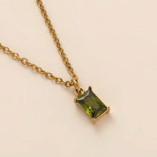 Load image into Gallery viewer, 18K gold stainless steel December birthstone colorful Zircon necklace