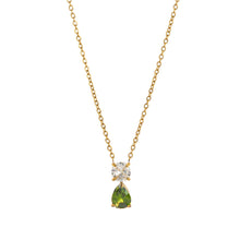 Load image into Gallery viewer, Stainless steel 18K gold 12 birth stone zircon necklace
