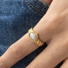 Load image into Gallery viewer, Stainless steel ring set with pearls