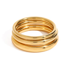 Load image into Gallery viewer, 18K gold plain ring stainless steel bracelet