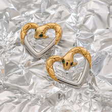 Load image into Gallery viewer, Stainless steel heart-shaped snake-shaped stud earrings