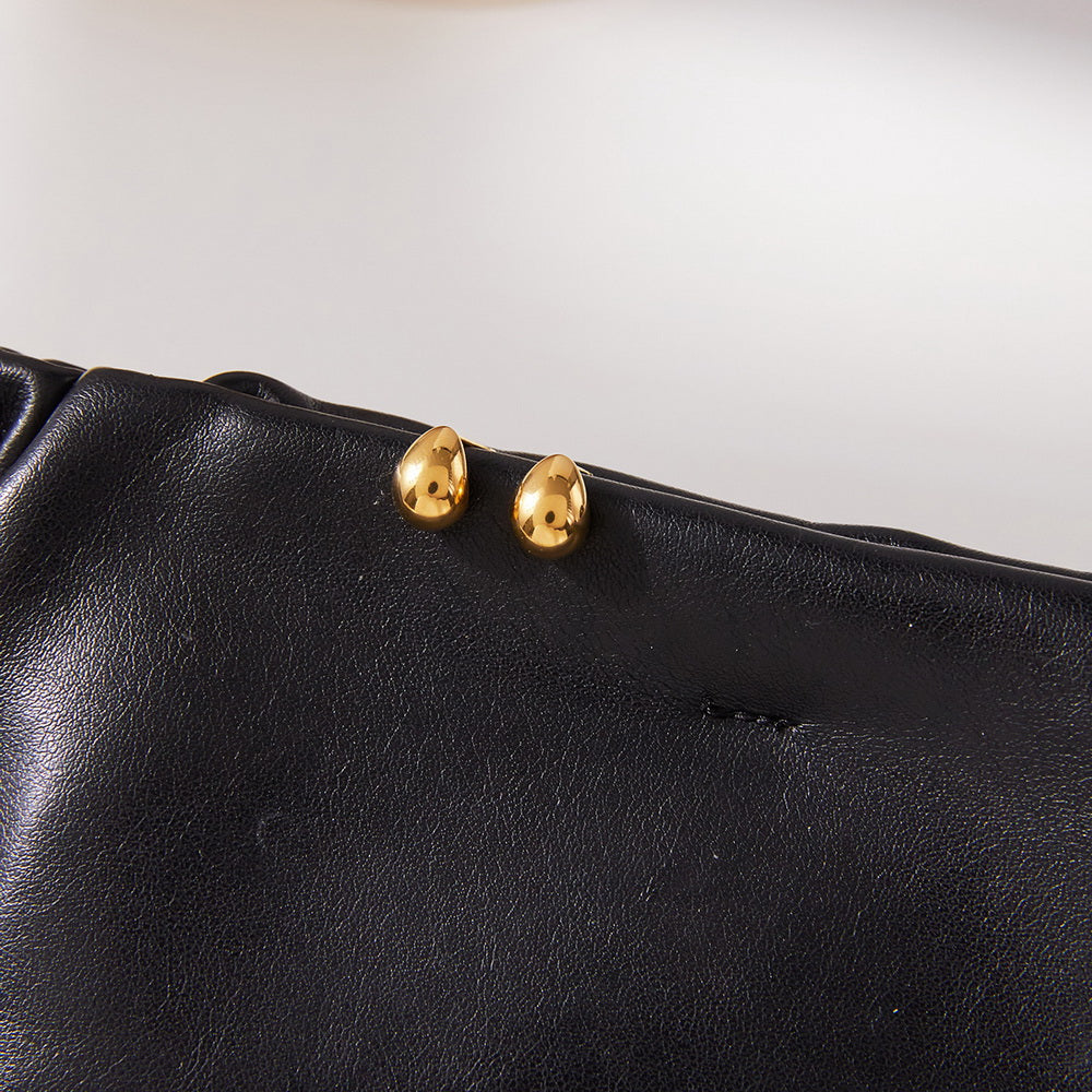 18K gold stainless steel teardrop earrings