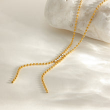 Load image into Gallery viewer, Stainless steel electroplated 18K white rhinestone sweater chain Y-shaped chain