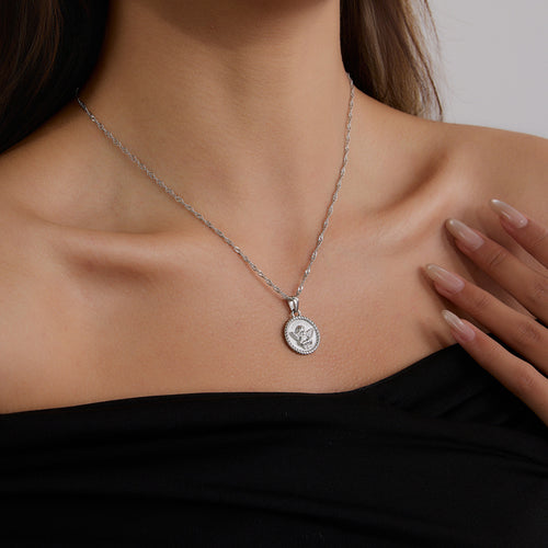 Stainless steel angel pendant necklace