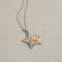 Load image into Gallery viewer, Five-pointed star stainless steel golden steel necklace