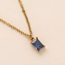 Load image into Gallery viewer, 18K gold stainless steel December birthstone colorful Zircon necklace