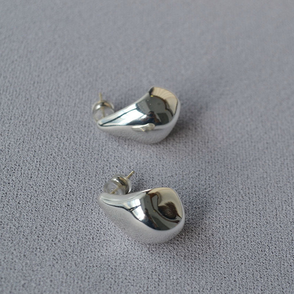 Brass gold-plated 925 silver needle irregular teardrop earrings