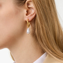 Load image into Gallery viewer, Stainless steel resin pearl stud earrings