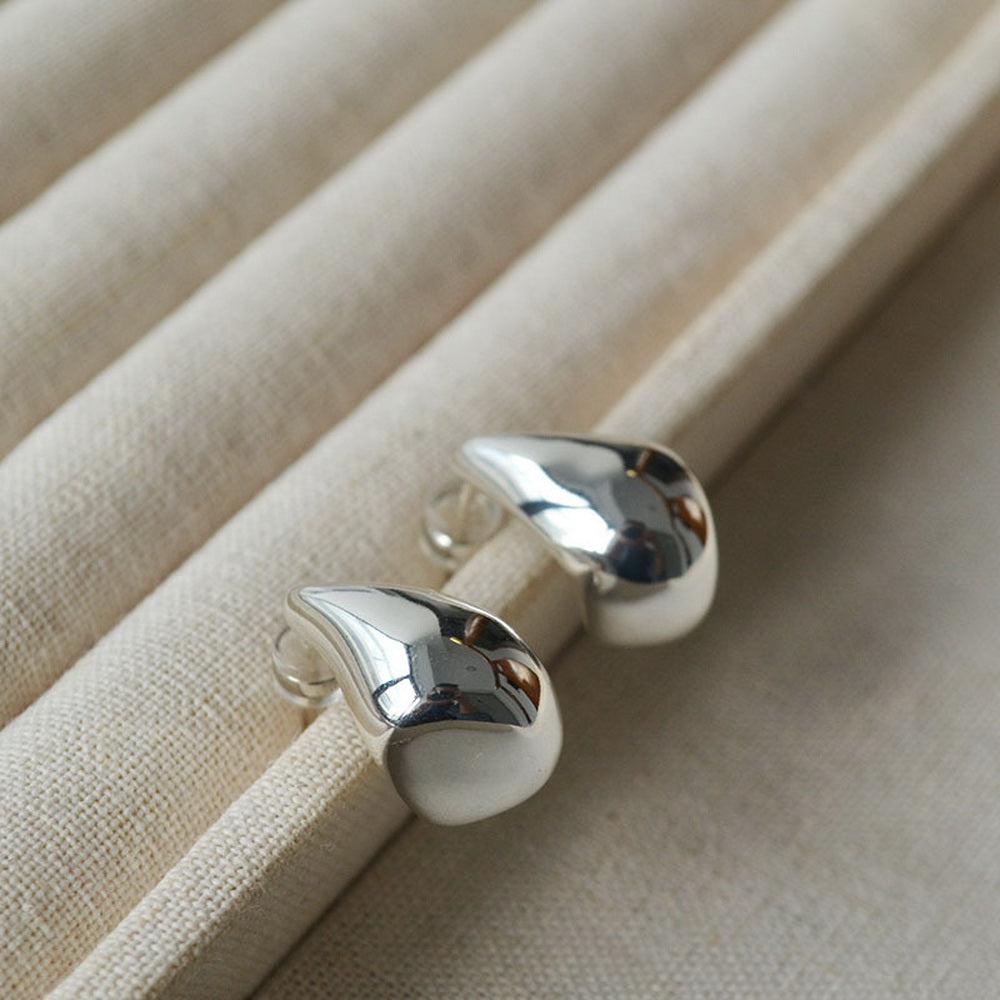 Brass gold-plated 925 silver needle irregular teardrop earrings