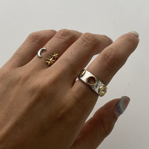 Stainless steel zircon ring