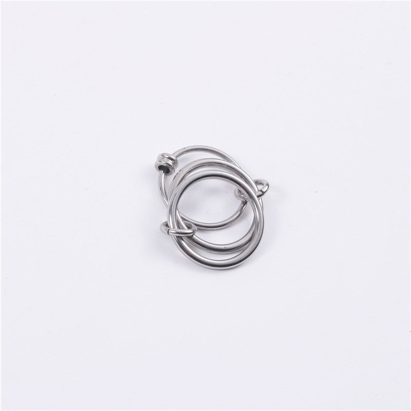 Silver three-finger ring