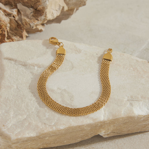 Stainless steel woven chain bracelet