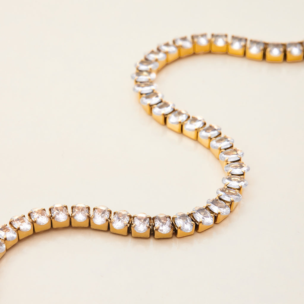 Stainless steel zircon bracelet