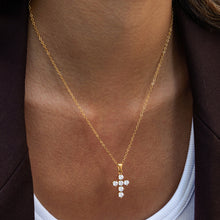 Load image into Gallery viewer, Stainless steel zircon cross pendant necklace