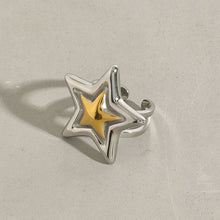 Load image into Gallery viewer, Five-pointed star stainless steel golden steel ring