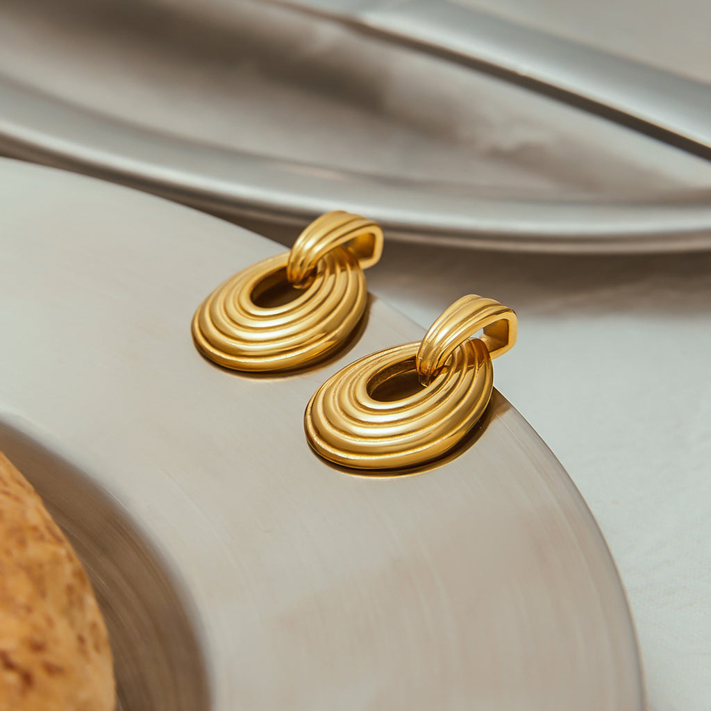 18K gold stainless steel earrings