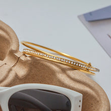 Load image into Gallery viewer, Stainless steel zircon bracelet plain ring 3-piece set