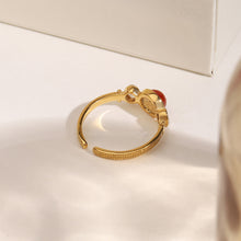 Load image into Gallery viewer, Stainless steel red agate ring