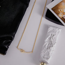 Load image into Gallery viewer, Golden stainless steel rhinestone heart-shaped necklace