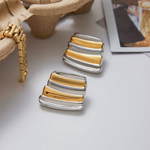 Load image into Gallery viewer, Stainless steel gold and silver color-matched earrings
