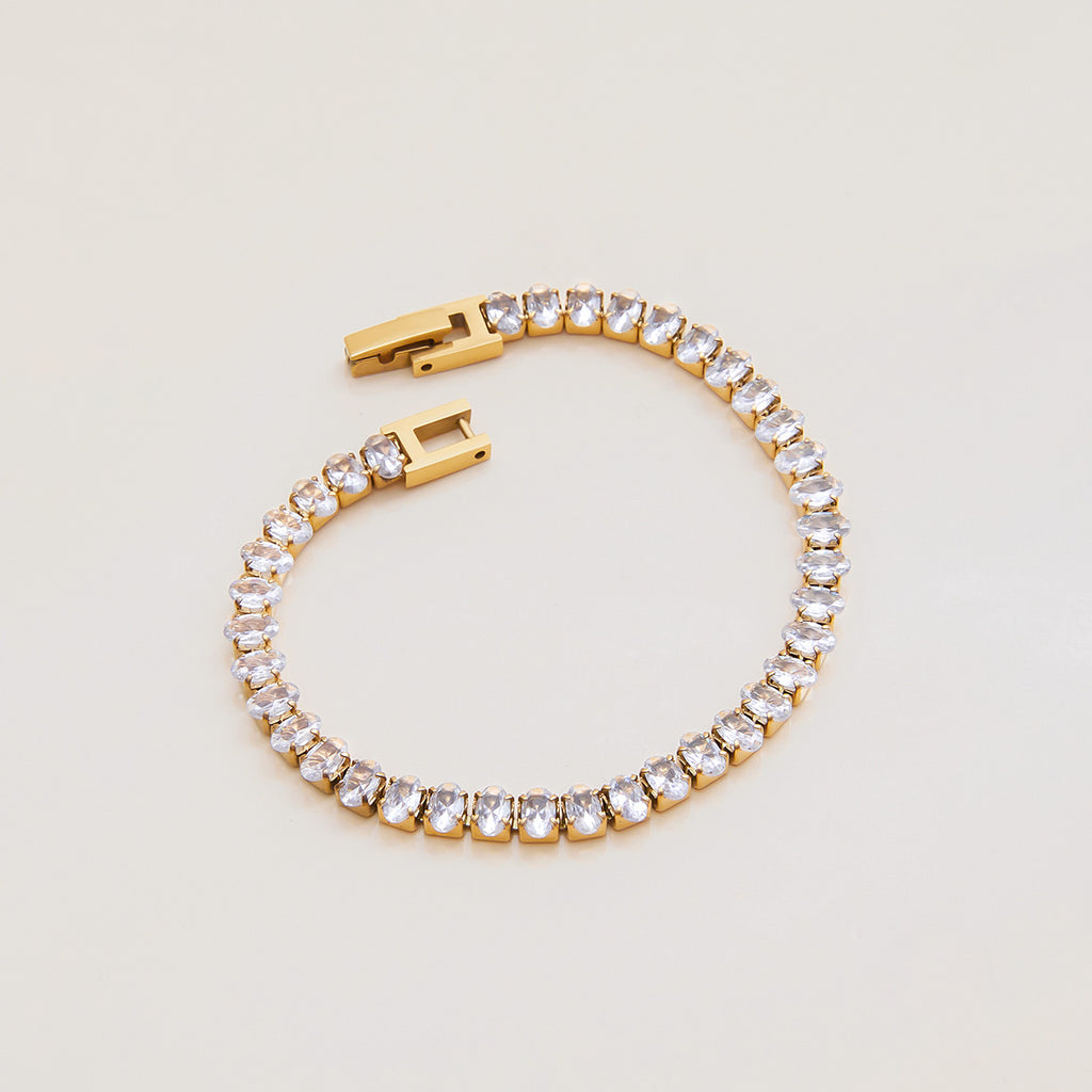 Stainless steel zircon bracelet