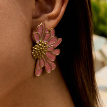 Load image into Gallery viewer, Stainless steel oil-dripping flower earrings