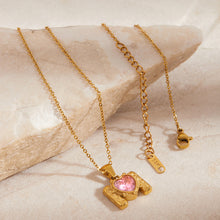Load image into Gallery viewer, Stainless steel heart-shaped zircon pendant necklace