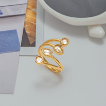 Load image into Gallery viewer, Stainless steel zircon ring