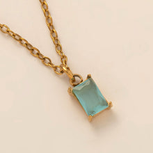 Load image into Gallery viewer, 18K gold stainless steel December birthstone colorful Zircon necklace