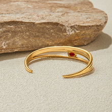 Load image into Gallery viewer, Stainless steel red natural stone open bracelet