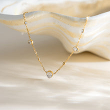 Load image into Gallery viewer, Stainless steel electroplated 18K gold white teardrop zircon necklace