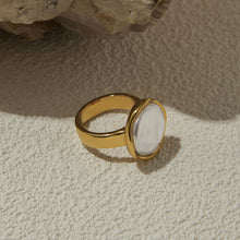 Load image into Gallery viewer, Stainless steel white beaded ring