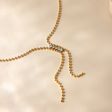 Load image into Gallery viewer, Stainless steel electroplated 18K white rhinestone sweater chain Y-shaped chain