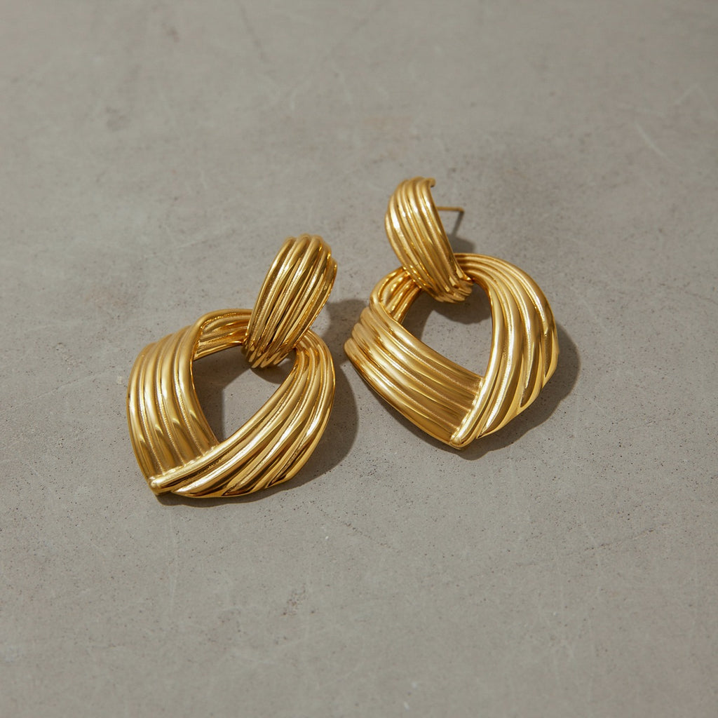 Golden stainless steel earrings