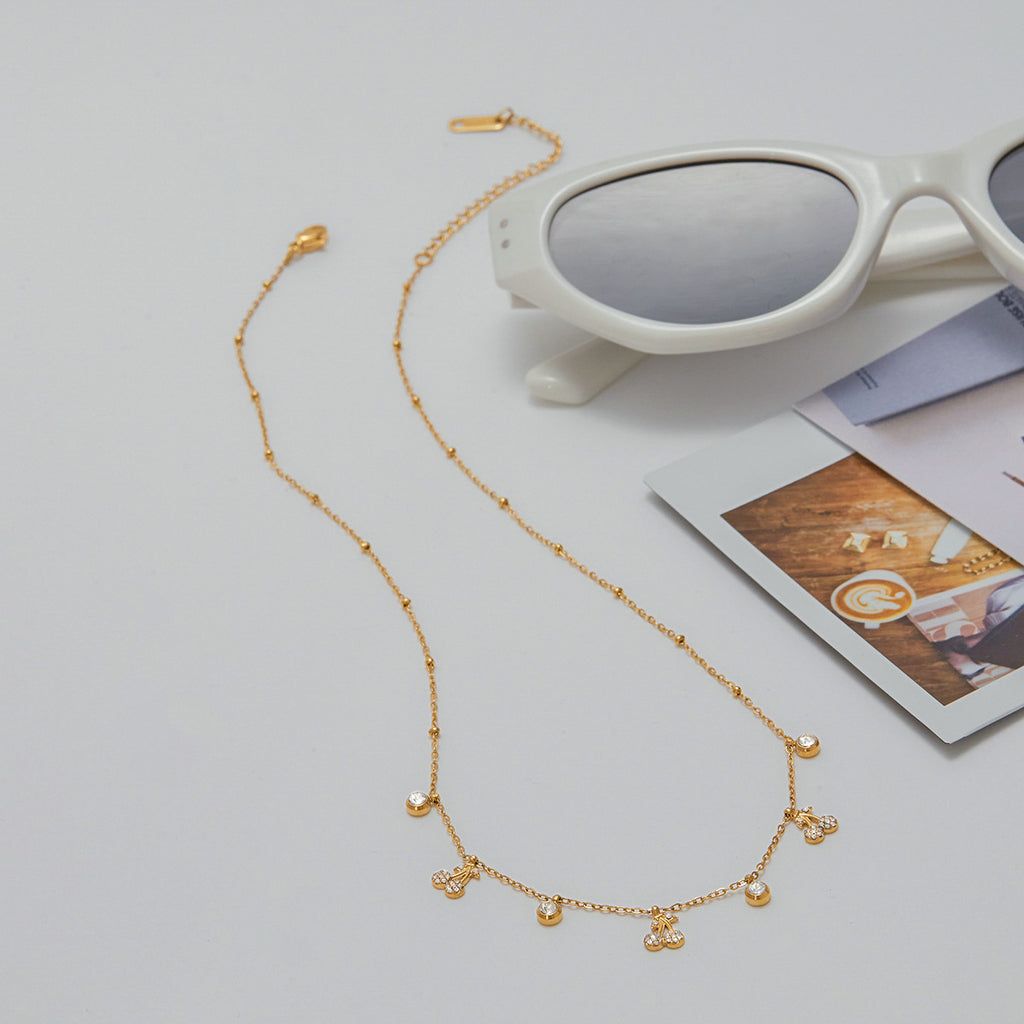 Stainless steel cherry collarbone chain