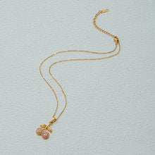 Load image into Gallery viewer, Stainless steel cherry pink zircon necklace