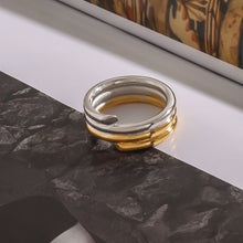 Load image into Gallery viewer, Stainless steel golden steel color two-tone ring
