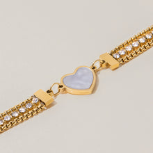 Load image into Gallery viewer, Stainless steel zircon heart-shaped bracelet