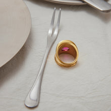 Load image into Gallery viewer, Stainless steel rose red zircon ring